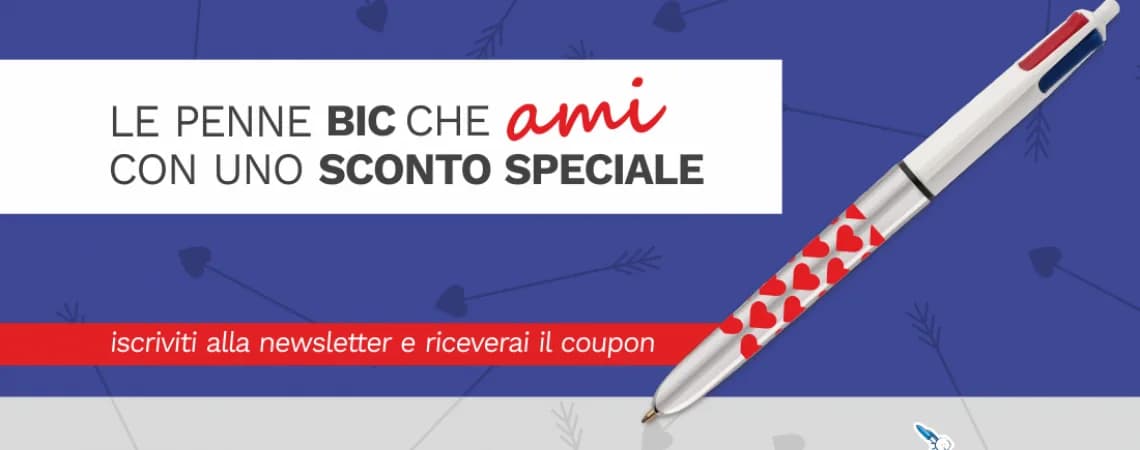 SAN VALENTINO, LE PENNE BIC CHE AMI CON UNO SCONTO SPECIALE SU BI.PEN