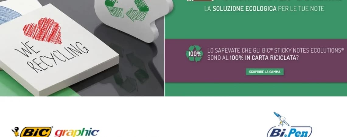 FATE UNA SCELTA SOSTENIBILE CON BIC STICKY NOTES ECOLUTIONS